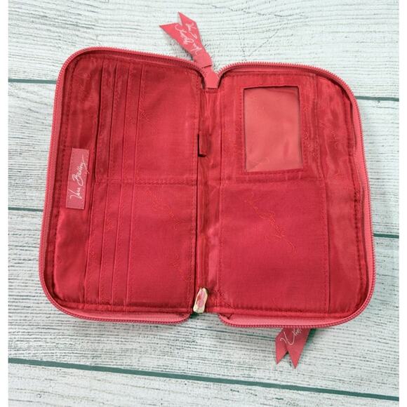 Vera Bradley Folkloric Zip-Around Wallet Pink Orange 8” - Picture 4 of 6